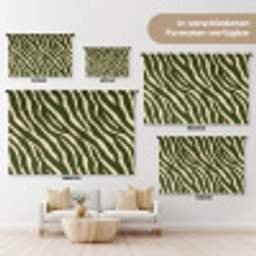 Zebra - Patroon - Groen Wandkleed katoen klein 269 -tsfeer8_DE