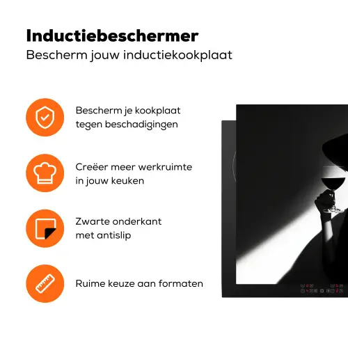 Vrouw - Wijn - Chic Inductie beschermer vinyl 3mm klein -zzzzzzz-td-ups