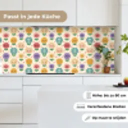 Bloemen - Hartjes - Kleurrijk keuken achterwand 2 middel 871 -sfeer4_DE