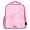 Roze glitter hartjes Kinderrugzak - Roze middel -3d