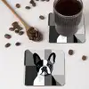 Buldog - Zwart - Abstract - Vlakken onderzetter kurk middel -sfeer2