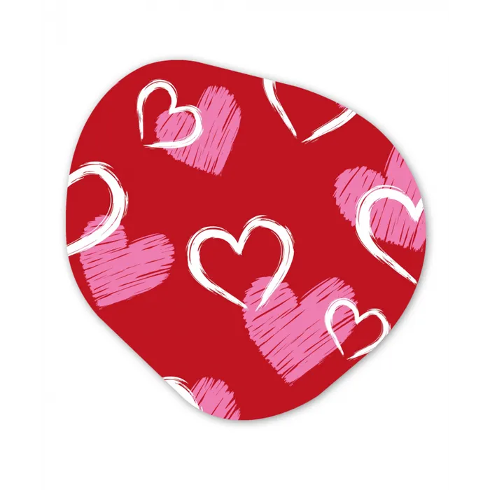 Patroon - Hartjes - Roze - Valentijn Wandcirkel Organisch Aluminium middel -3d