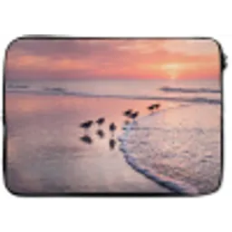 Meeuwen - Strand - Zee - Roze laptophoes neopreen klein -zkaufland3dotto