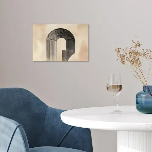Boog -  Strepen - Minimalistisch - Zwart poster papier klein -sfeer3