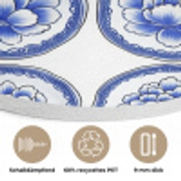 Cirkels - Bloemen - Blauw Akoestische PET Vilt - Rond klein 838 -closeup_DE