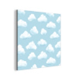 Wolken - Illustratie - Blauw aluminium wit klein 46 -3d