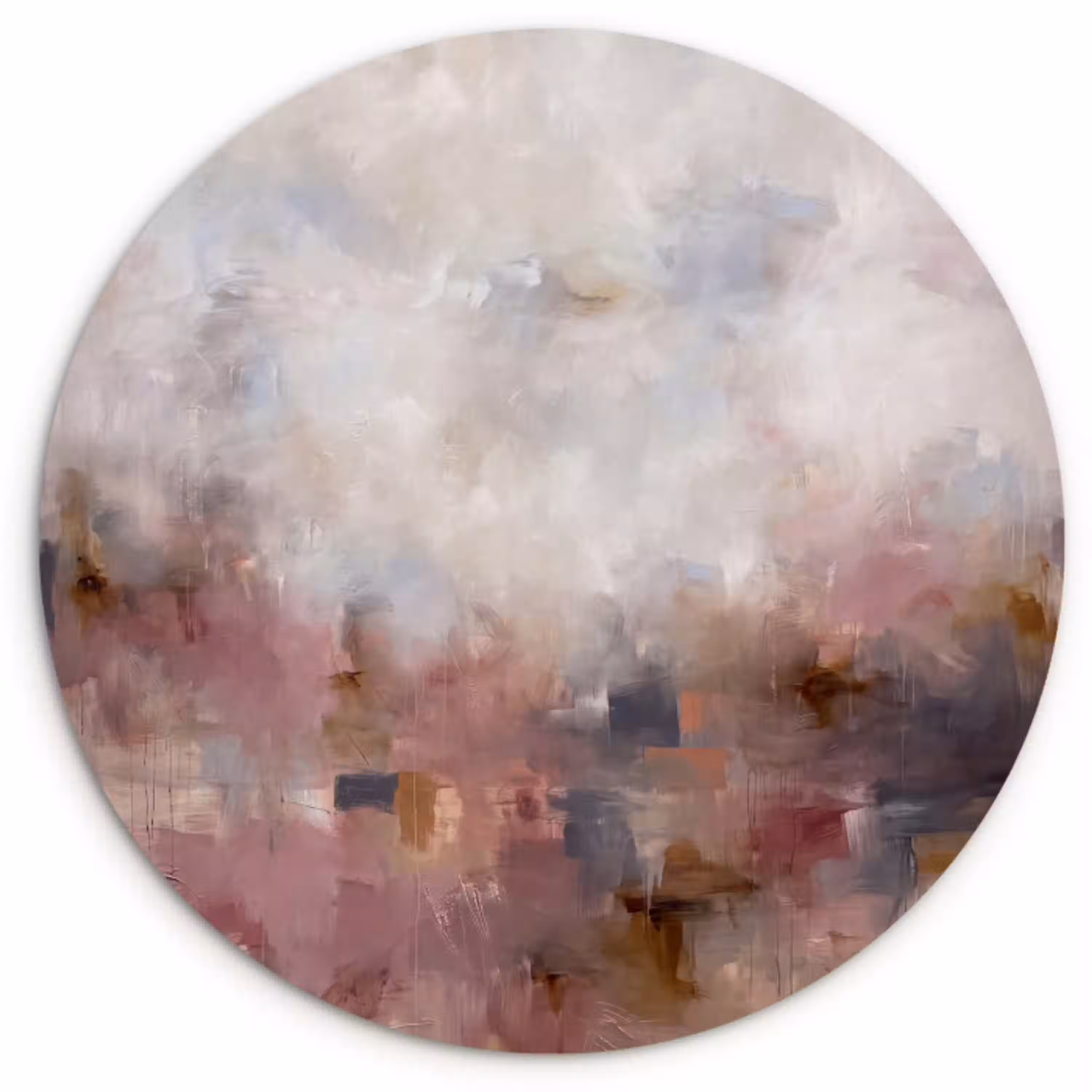 Abstract - Vloeiend - Kunst - Modern - Beige Wandcirkel kunststof plaat 5mm dik klein -3d