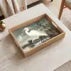 Reiger - Planten - Wolken - Wit Dienblad Rechthoek middel -sfeer1