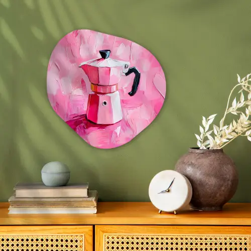 Roze - Verf - Coffee Wandcirkel Organisch Forex 3mm klein -sfeer2