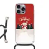 Kerstgroet - Sneeuw - Rood Hoesje iPhone 16 Pro Max met koord klein -3d