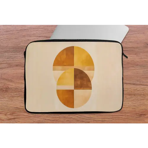 Cirkels - Geel - Minimalistisch laptophoes neopreen klein -tafel