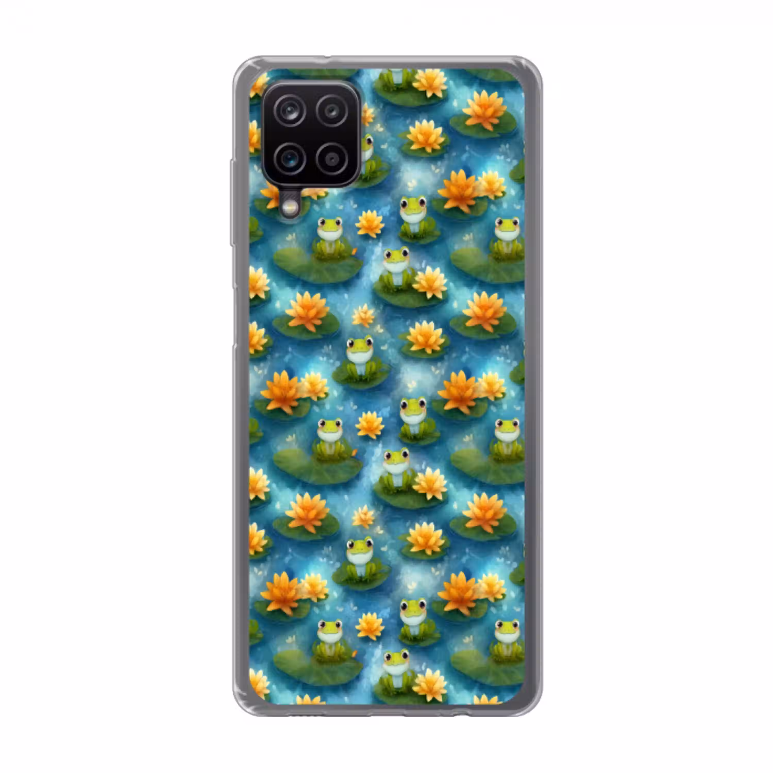 Kikker - Lelies - Groen Telefoonhoesje Samsung Galaxy A12 klein 372 -3d