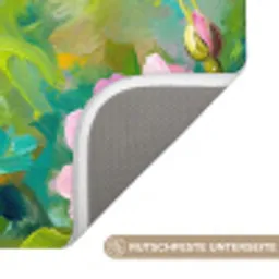 Kolibrie - Bloemen - Natuur - Kleurrijk Badmat klein -USP_AntislipDE