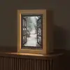 Bos - Winter - Bomen - Natuur - Pad - Doorkijk Light Box met kabel (Tafellamp) klein -z3d_website