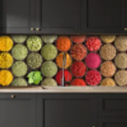 Kruiden - Schaaltjes - Kleurrijk - Textuur keuken achterwand 2 middel -sfeer1