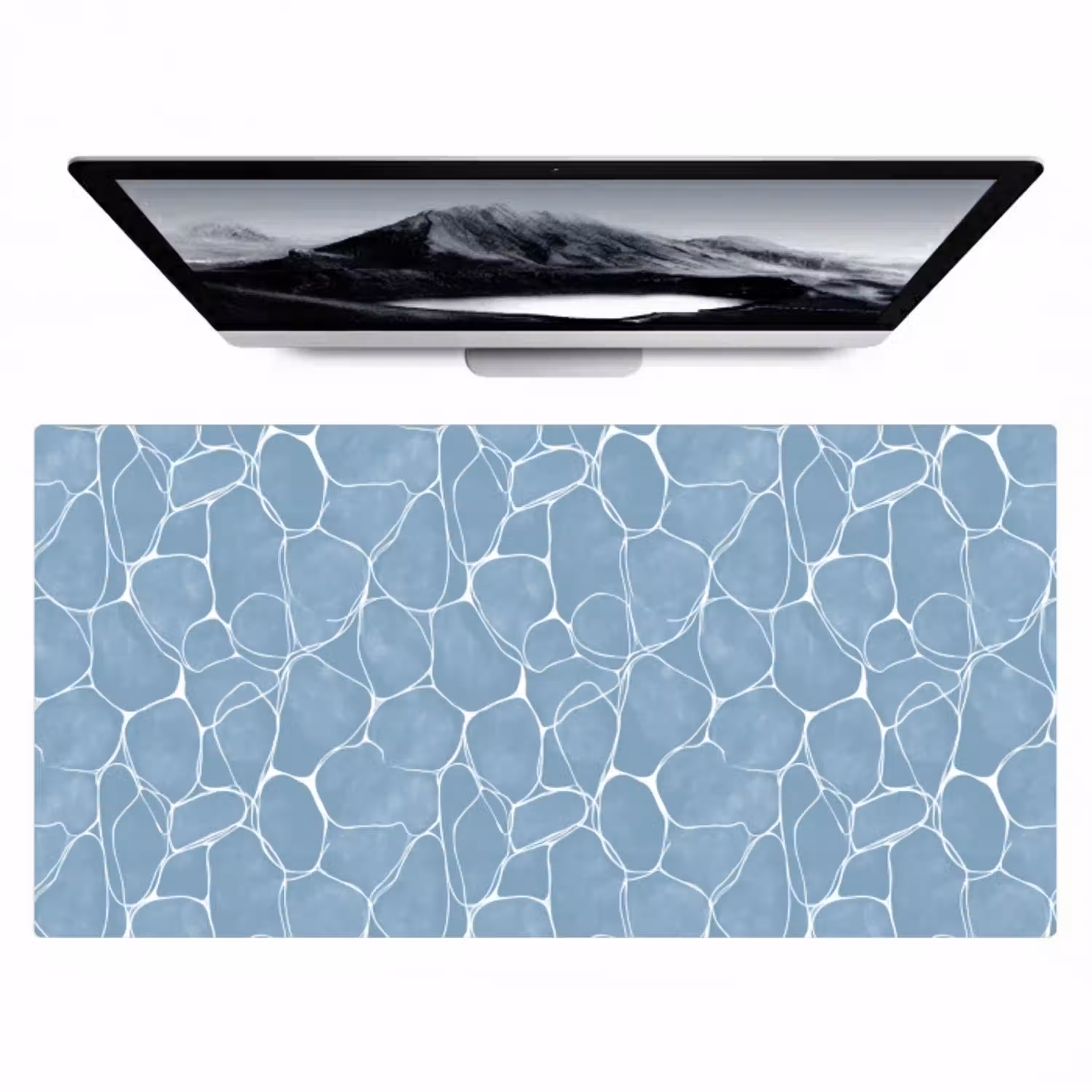 Organisch - Patroon - Blauw Muismat XXL klein 681 -zzz3d