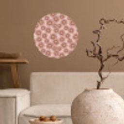 Gerbera - Bloemen - Roze Wandcirkel behangsticker klein 186 -sfeer1