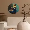 Melkmeisje - Amandelbloesem - Van Gogh - Vermeer - Schilderij - Oude meesters Wandcirkel kunststof plaat 5mm dik klein -sfeer1