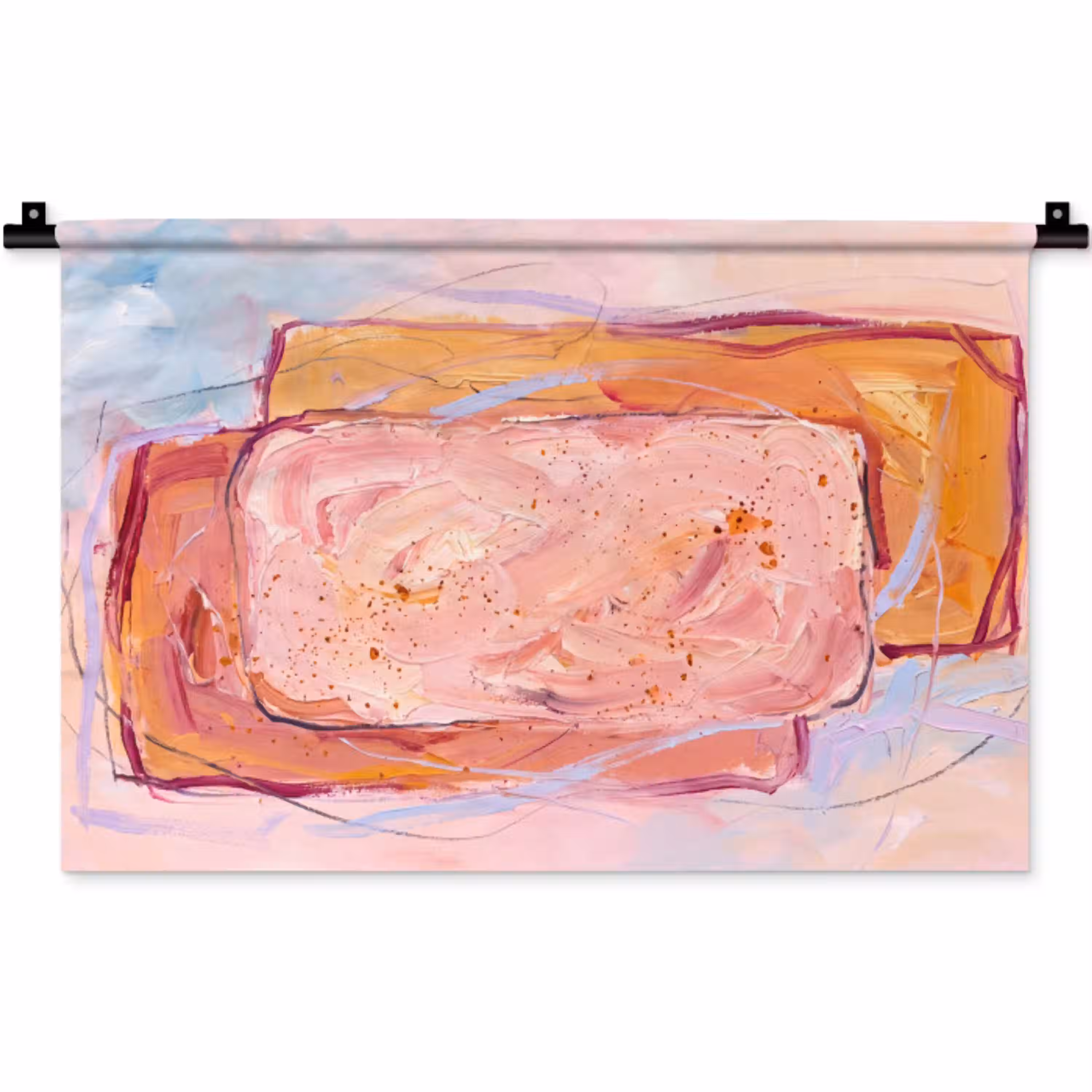 Abstract - Vormen - Modern - Roze Wandkleed katoen klein -zz3d