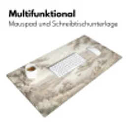 Rivierlandschap - Bergen - Natuur - Vintage - Beige Muismat XXL klein -ysfeer4_duits