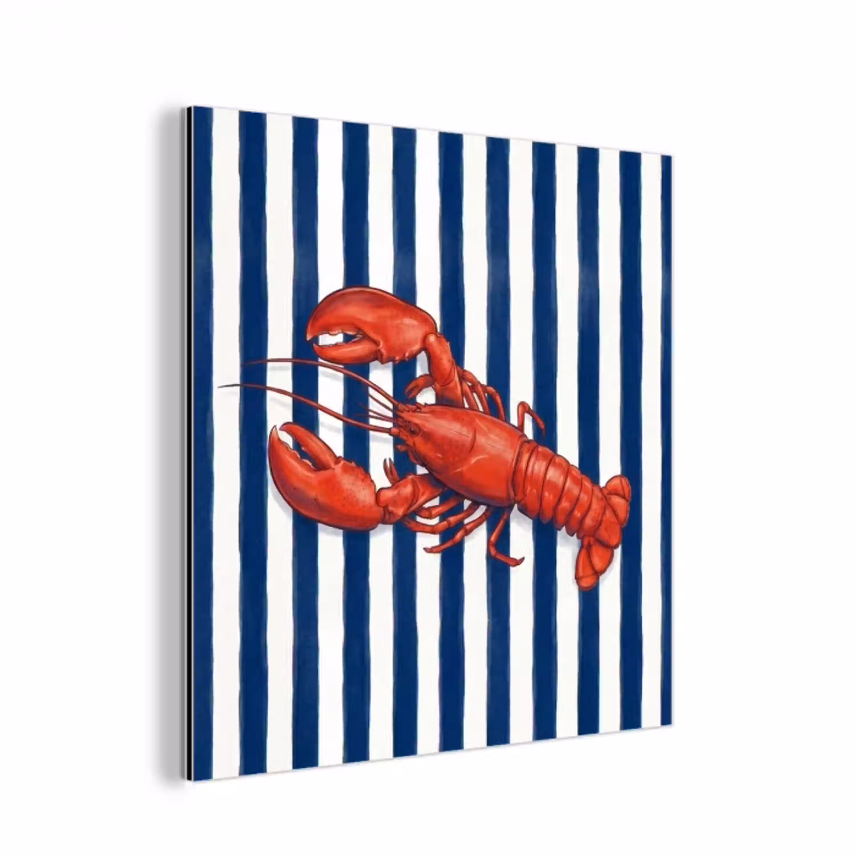 Schaaldier - Kreeft - Marine - Illustratie - Rood aluminium wit klein -3d