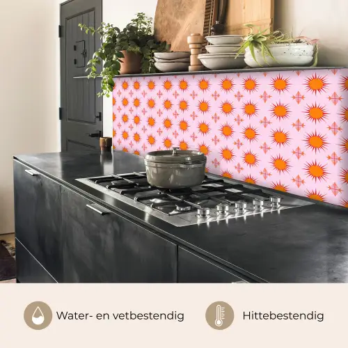 Zon - Patroon - Roze keuken achterwand 2 middel 871 -usp_NL