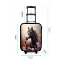 Bruin paard in de herfst Kinderkoffer - Zwart klein -productfoto_formaten