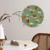 Dinosaurussen - Wolken - Sterren - Oranje Wandcirkel kunststof plaat 5mm dik klein -sfeer4