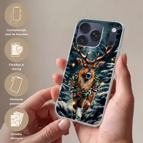 Kerst - Magie - Bos - Kleurrijk Telefoonhoesje iPhone 17 Pro klein -sfeer3_NL