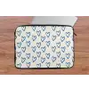 Hartjes patroon - Blauw - Beige - Liefde laptophoes neopreen klein -tafel