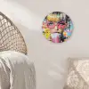 Expressief - Milkshake - Vrouw - Felle kleuren Wandcirkel kunststof plaat 5mm dik klein -sfeer5