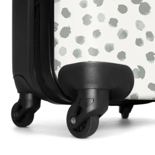 Grijze verfspatten op een gebroken wit NBS - Handbagage koffer - Volwassenen Unisex middel -wiel