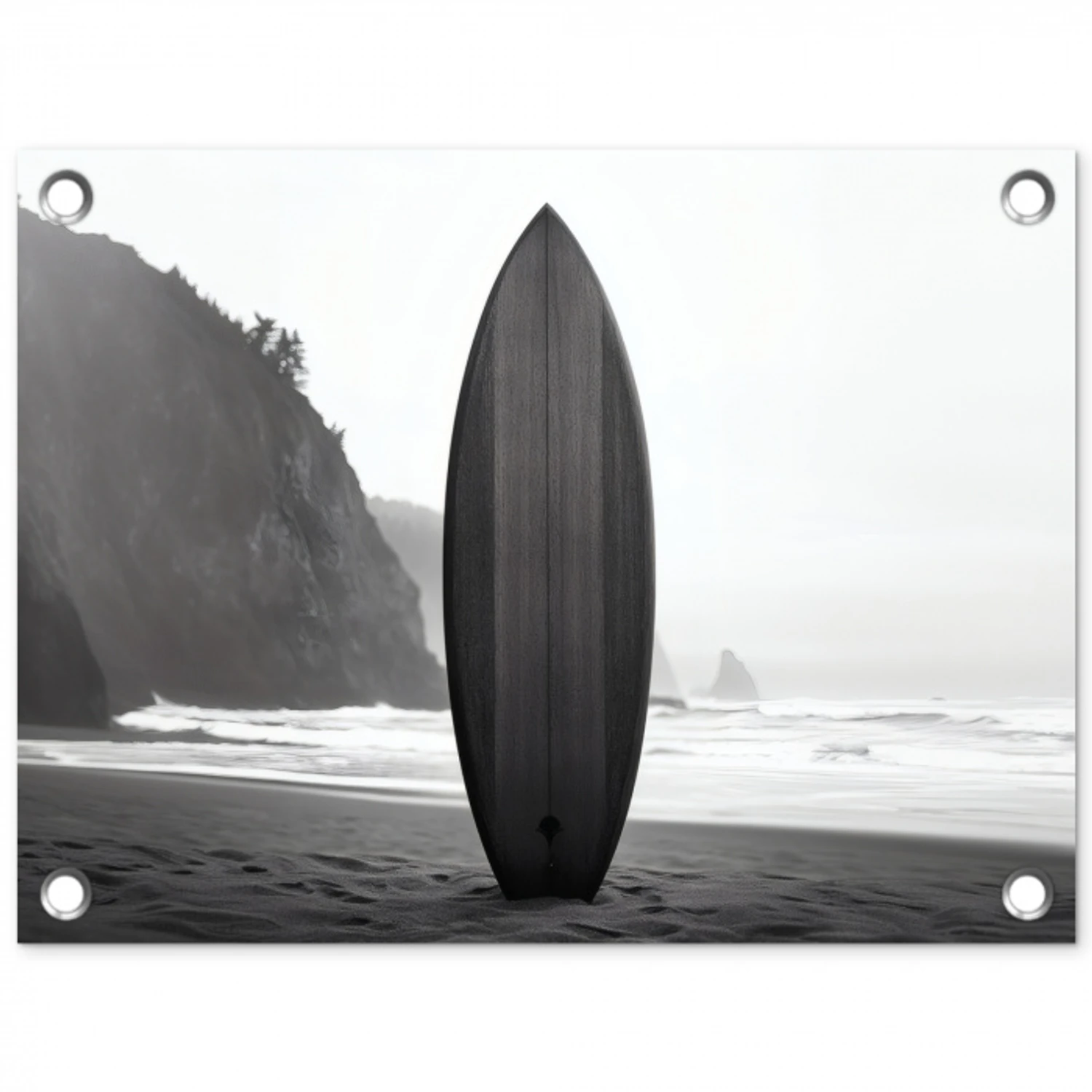 Surfplank - Zand - Zee tuinposter los doek klein -3d