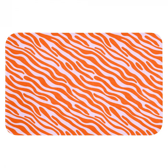 Strepen - Dynamisch - Oranje WCmat klein 1009 -3d