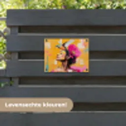 Vogel - Vrouw - Abstract - Bloem tuinposter los doek klein -sfeer3