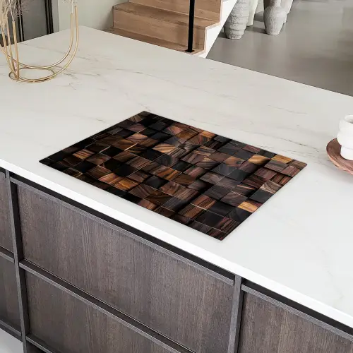 Mozaïek van Houttexturen Inductie beschermer vinyl 3mm klein -sfeer8