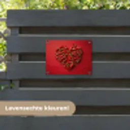 Pepers - Rood - Hart tuinposter los doek klein -sfeer3