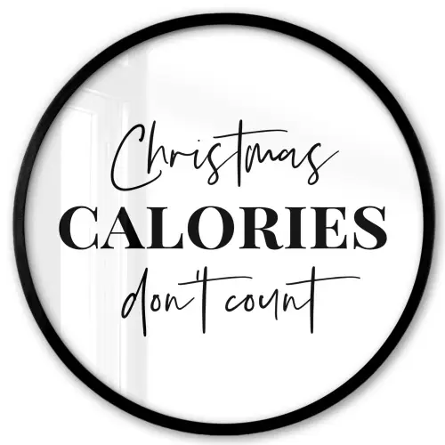 Kerst quote - Winter - Christmas calories - Wit Fotolijst rond zonder passe partout klein -3d