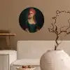 Vrouw - Portret - Kauwgombel Wandcirkel behangsticker klein -sfeer1