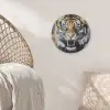 Tijger - Verfspatten - Goud Akoestische PET Vilt - Rond klein -sfeer4