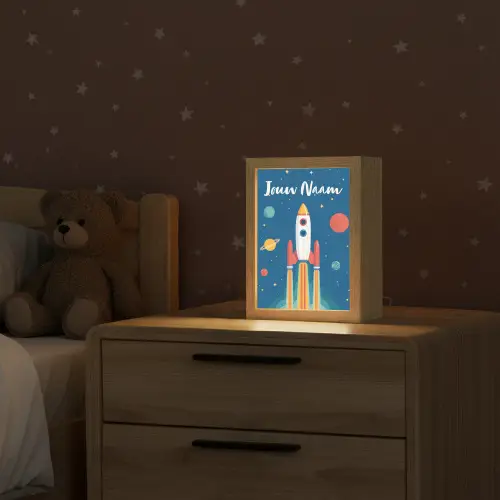 Raket - Planeten - Ruimte Light Box met kabel (Kinderlampje) klein -sfeer1_kind