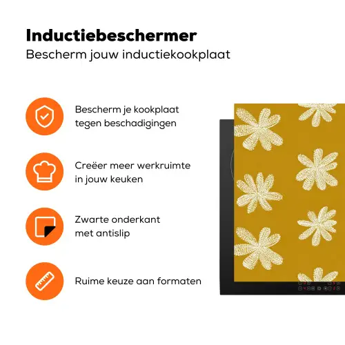 Bloem - Speels - Okergeel Inductie beschermer vinyl 3mm klein 276 -zzzzzzz-td-ups