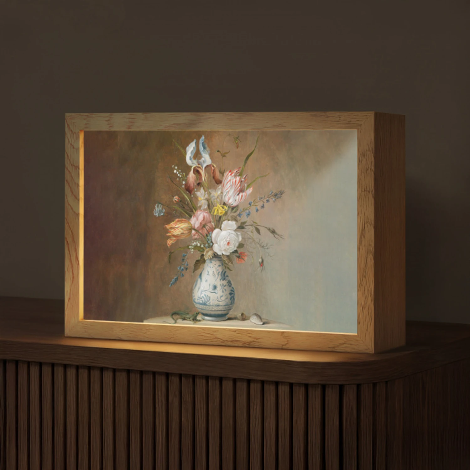 Oude meesters - Bloemen - Balthasar van der Ast Light Box met kabel (Tafellamp) klein -z3d_website