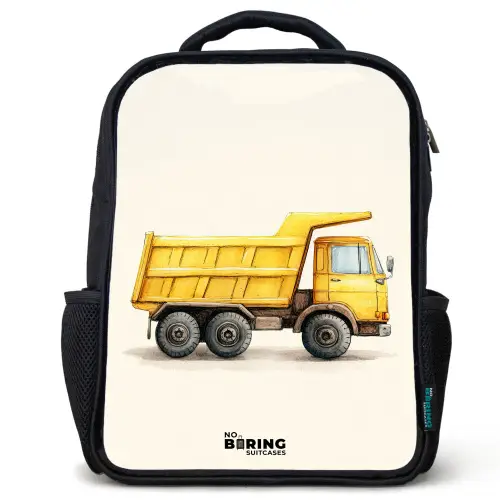 Kiepwagen - Getekend - Geel Rugzak - Zwart middel -3d