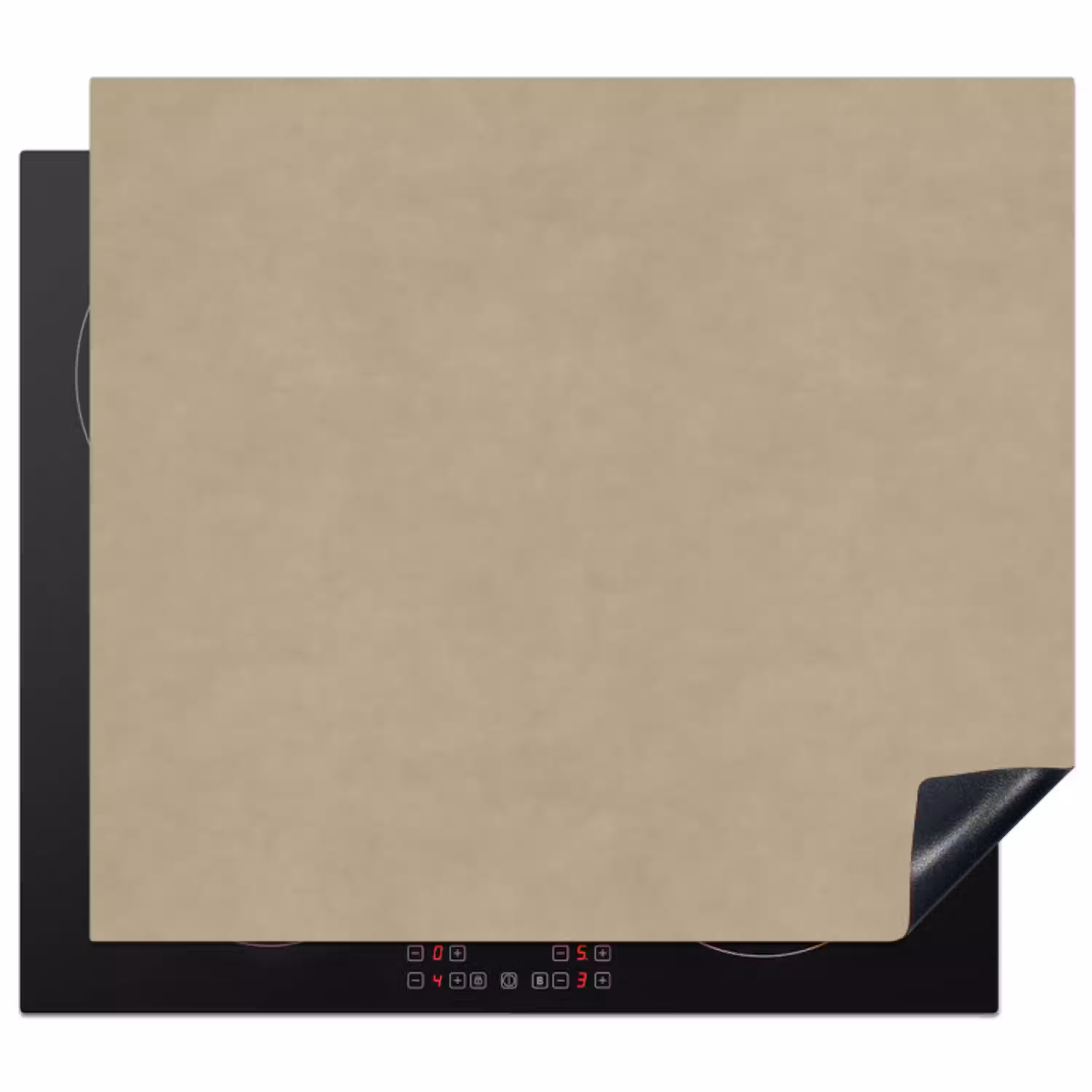 Zandkleur - Korrelige structuur - Beton Inductie beschermer vinyl 3mm middel 274 -3d