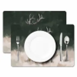 Edelhert - Gewei - Schildering - Rustiek Placemat vinyl groot -zzsfeer2_Kitchenyeah-website
