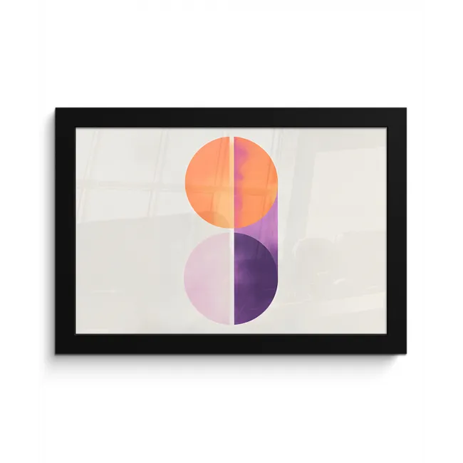 Cirkels - Abstract - Paars fotolijst zwart zonder passe partout klein -3d