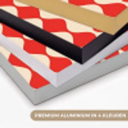 Golvend patroon - Retro - Rood - Beige Textielframe zwart klein 947 -USP_kleurenNL