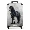 Statisch Portret van een Zwart Paard NBS - Handbagage koffer - Unisex middel -productfoto_recht