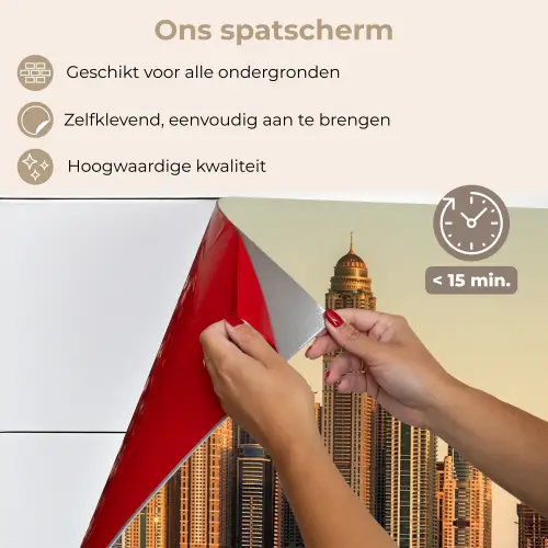 Skyline - Kanaal - Wolkenkrabbers keuken achterwand spatscherm klein -spatscherm_NL